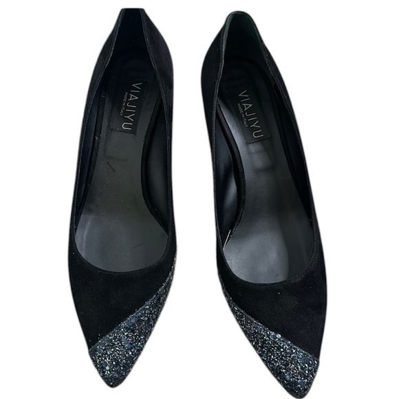 VIAJIYU  black wedges size 9 - Picture 1 of 9